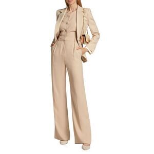 DEREK LAM 10 CROSBY South Door Suiting Vest and Matching Suit Pants In Champagne
